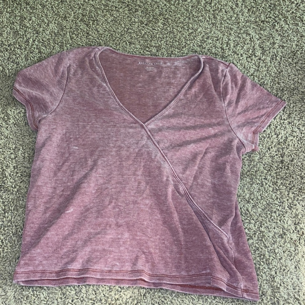 American Eagle faux wrap top